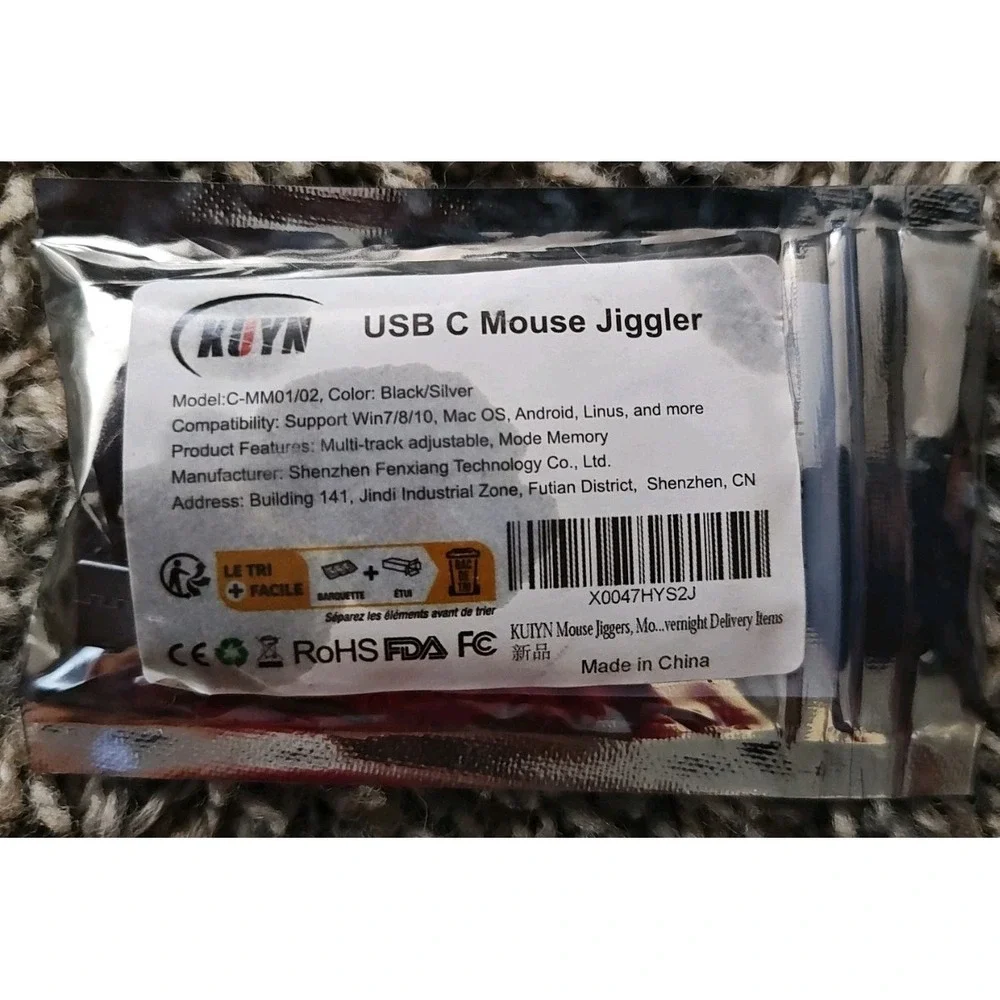 Mouse Jiggler USB-C Undetectable Mouse Mover with On/Off Switch & dongle